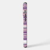 licht donkerroze Paarse witte aztec iPhone Hoesje (Linkerkant)