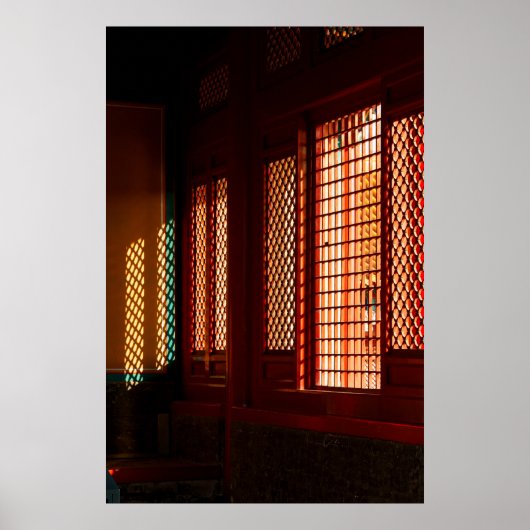 Licht door openingen in gaasvensters poster (Voorkant)