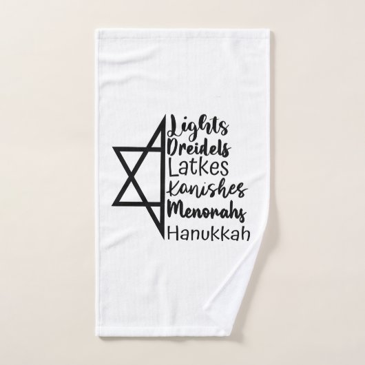 Licht Draaitol Latke Kanish Menora Hanukka Handdoek (Handdoek)