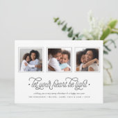 Licht | Drie foto Feestdagenkaart (Staand voorkant)