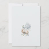 Licht Dusty Blue en Blush Pink Floral Verloving Kaart (Achterkant)