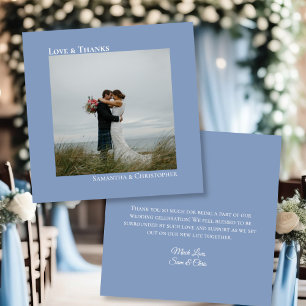 Licht Dusty Blue Love Bedankt Foto & Notitie Trouw