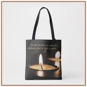  Licht een Kaars JFK Citaat Canvas tas