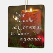 Licht een kaarsje voor Honor Donor-kersttransplant Keramisch Ornament (Links)