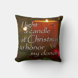 Licht een kaarsje voor Honor Donor-kersttransplant Kussen