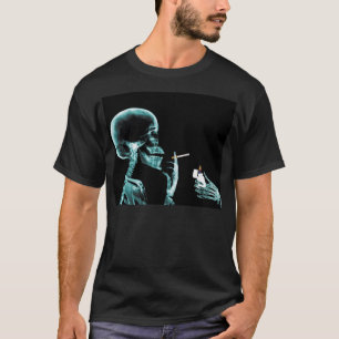 licht een röntgenskeloton van rook op t-shirt