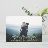 Licht | Eenvoudige horizontale foto van elegant Feestdagenkaart (Staand voorkant)