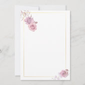 Licht elegante uitnodiging met roze bloem (Achterkant)