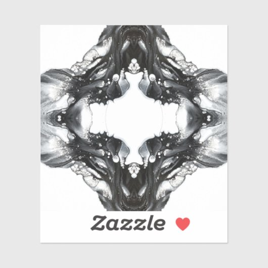 Licht en Donker Abstract Zwart Witte Vloeibare Kun Sticker (Vel)