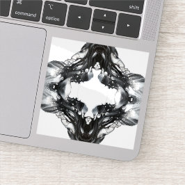 Licht en Donker Abstract Zwart Witte Vloeibare Kun Sticker