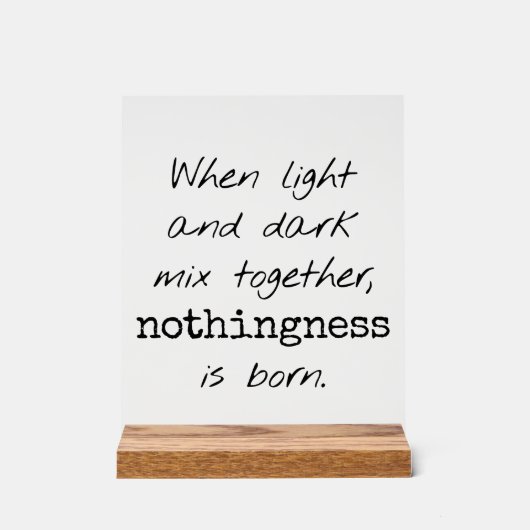 Licht en donker acryl teken bord (Voorkant)