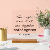 Licht en donker acryl teken bord (Huwelijk)