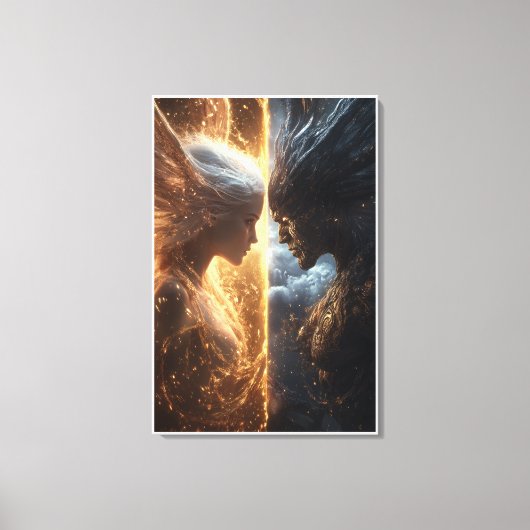 Licht en donker - Dramatische Fantasy Canvas Afdruk (Voorkant)