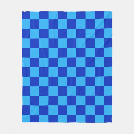 Licht en donkerblauw checker ontwerp fleece deken (Voorkant)