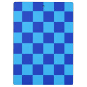Licht en donkerblauw checker ontwerp klembord (Achterkant)