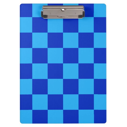 Licht en donkerblauw checker ontwerp klembord (Voorkant)