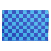 Licht en donkerblauw checker ontwerp kussensloop (Achterkant)