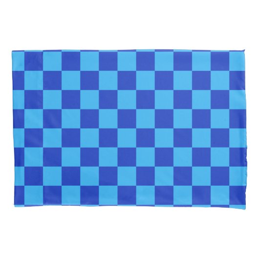 Licht en donkerblauw checker ontwerp kussensloop (Voorkant)
