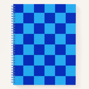 Licht en donkerblauw checker ontwerp notitieboek