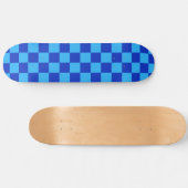 Licht en donkerblauw checker ontwerp persoonlijk skateboard (Horizontaal)