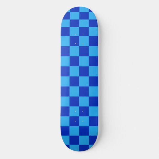 Licht en donkerblauw checker ontwerp persoonlijk skateboard (Voorkant)