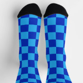Licht en donkerblauw checker ontwerp sokken (Top)