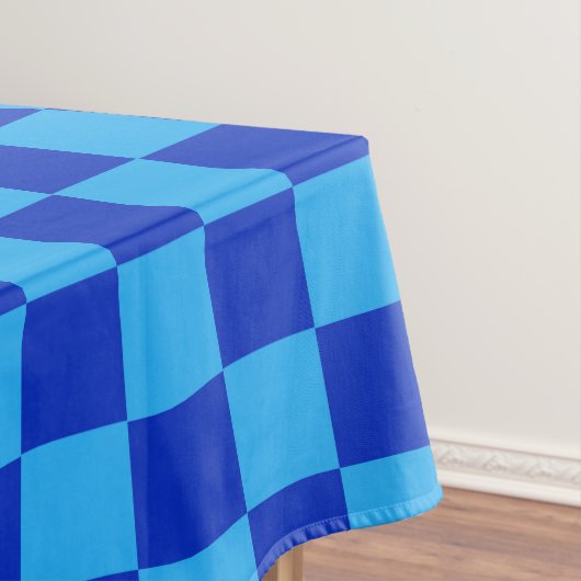 Licht en donkerblauw checker ontwerp tafelkleed (Voorbeeld)