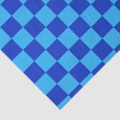 Licht en donkerblauw checker ontwerp tissuepapier (Detail)