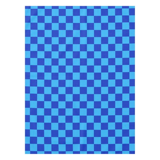 Licht en donkerblauw geruit ontwerp tafelkleed (Voorkant)