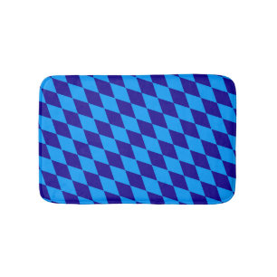 Licht en donkerblauw Harlekijn diamanten ruitjespa Badmat