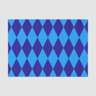 Licht en donkerblauw Harlekijn diamanten ruitjespa Tissuepapier