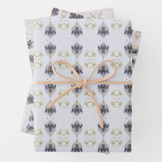 Licht en donkerblauw inpakpapier vel (In situ)