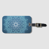 Licht en donkerblauw Mandala Bagagelabel (Voorkant (horizontaal))