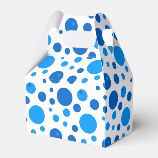 Licht en Donkerblauw Polka Dots Gift Box Bedankdoosjes (Achterkant)