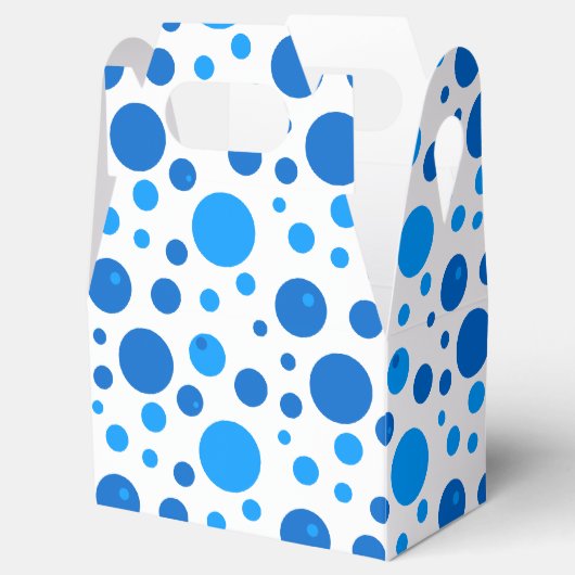 Licht en Donkerblauw Polka Dots Gift Box Bedankdoosjes (Geopend)