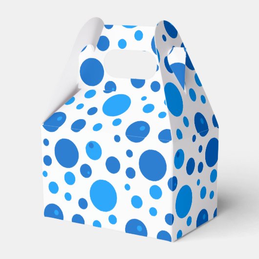 Licht en Donkerblauw Polka Dots Gift Box Bedankdoosjes (Voorkant Zijde)