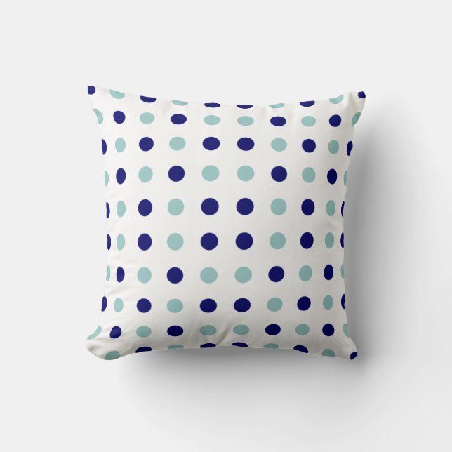 Licht en donkerblauw Stip Sierkussen (Voorkant)