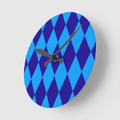 Licht en donkerblauwe Harlekijn Diamanten Dammen Ronde Klok (Hoek)