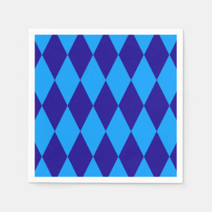 Licht en donkerblauwe Harlekijn Diamanten Ruitjes  Servet
