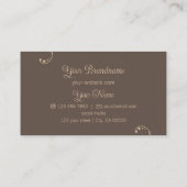 Licht en donkerbruin, sierlijk, met Logo Visitekaartje (Achterkant)