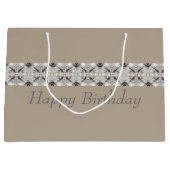 Licht- en donkerbruine kleding groot cadeauzakje (Voorkant)