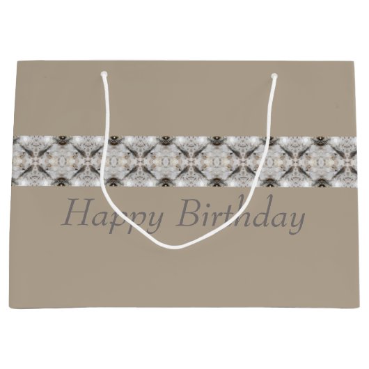 Licht- en donkerbruine kleding groot cadeauzakje (Voorkant)