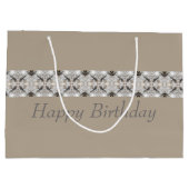 Licht- en donkerbruine kleding groot cadeauzakje (Achterkant)