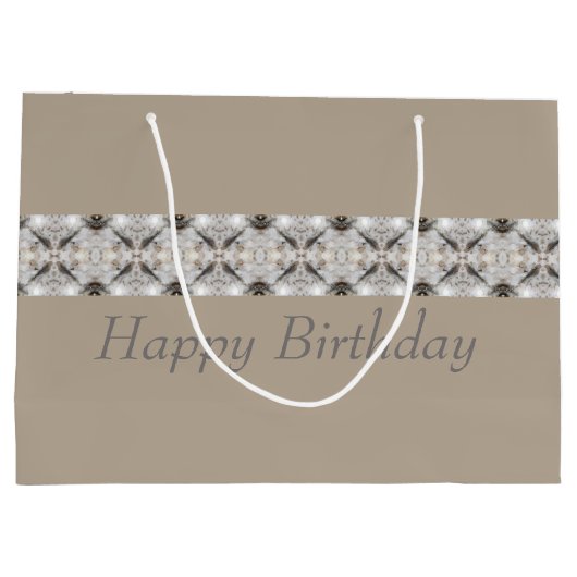 Licht- en donkerbruine kleding groot cadeauzakje (Achterkant)