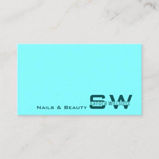 Licht en donkerder Blauwgroen Moderne met eenvoudi Visitekaartje (Voorkant)