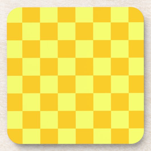 Licht en donkergeel checker ontwerp bier onderzetter (Voorkant)