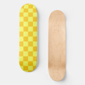 Licht en donkergeel checker ontwerp persoonlijk skateboard (Voorkant)