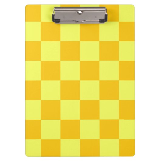 Licht en donkergeel geruit ontwerp klembord (Voorkant)