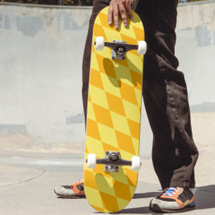 Licht en donkergeel Harlekijn diamanten ruitjespat Persoonlijk Skateboard