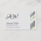 Licht en Donkergrijs Chique Kleurrijke Strepen Mon Visitekaartje (Voorkant)